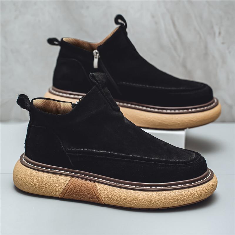 

Зимние мужские ботинки, парные ботинки, простые модные зимние ботинки, теплые, нескользящие, легко чистятся, популярная модель, домашняя обувь для пар из хлопка, новые 44 чёрный