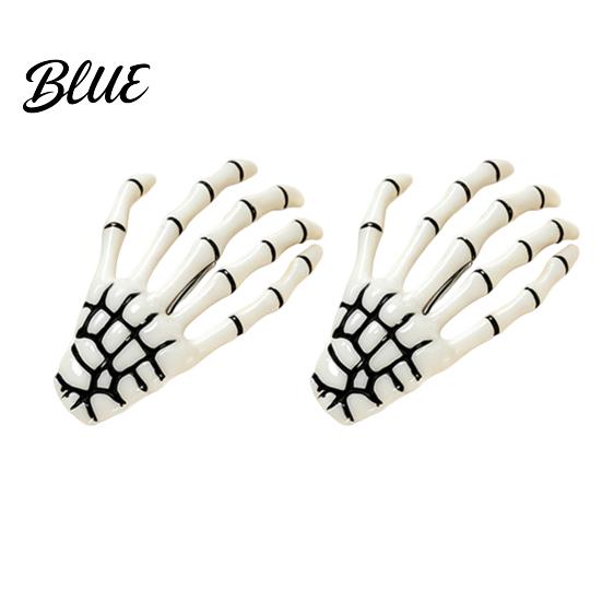 Resin Hairpin for Cosplay 2Pcs Gothic Dark Style Hairpins Hair Pins Bangs Skeleton Clip Hand Bone Clips Halloween Photography Props Cool Accessory
