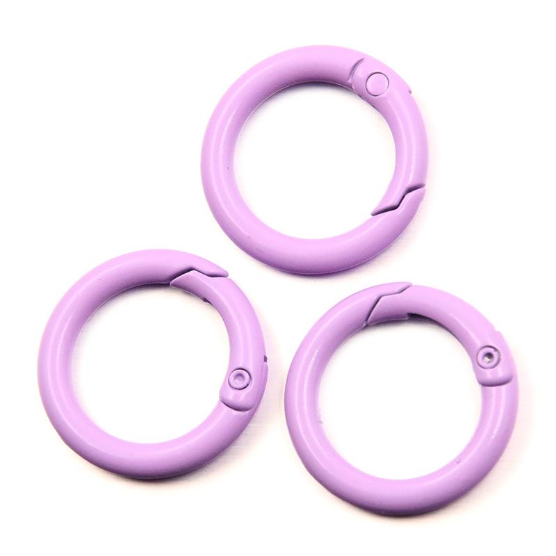 23mm DIY Metal Monochrome Spring Ring Keychain - 15 Colors