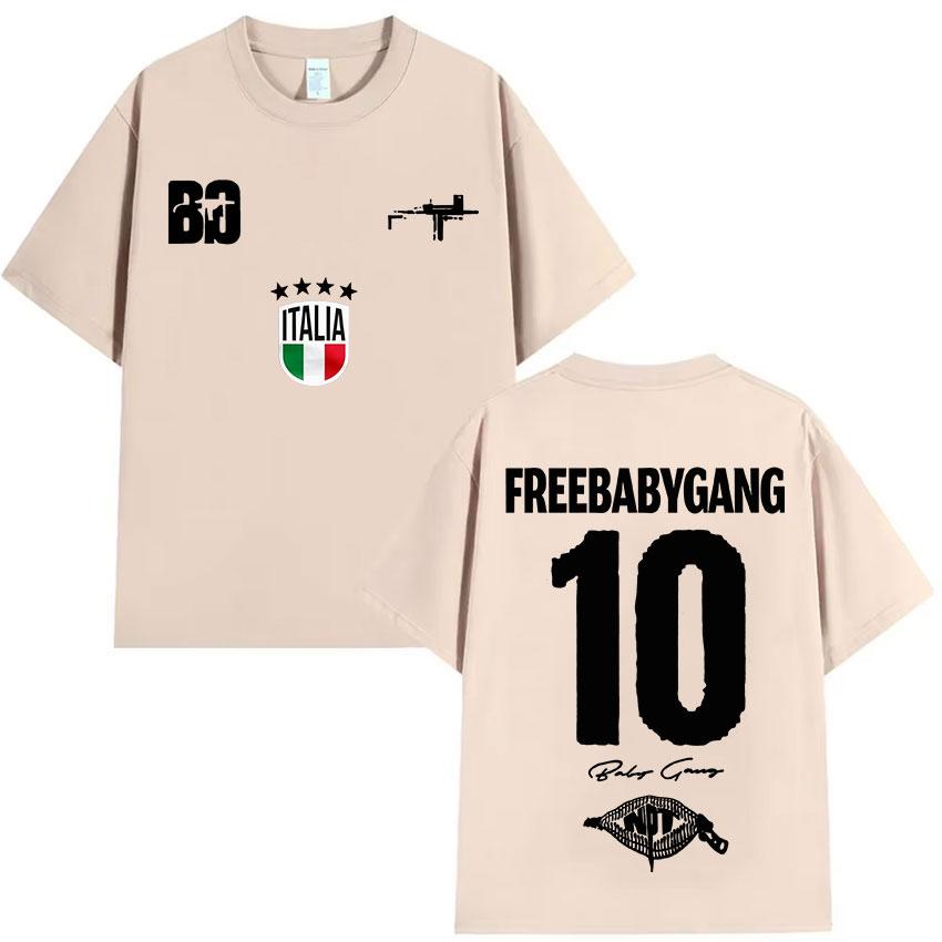 Rapper Baby Gang Tour 2025 Album Merch T-Shirts Unisex Damenbekleidung Hip Hop Oversized T-Shirt Sommer Lässiges Kurzarm-T-Shirt