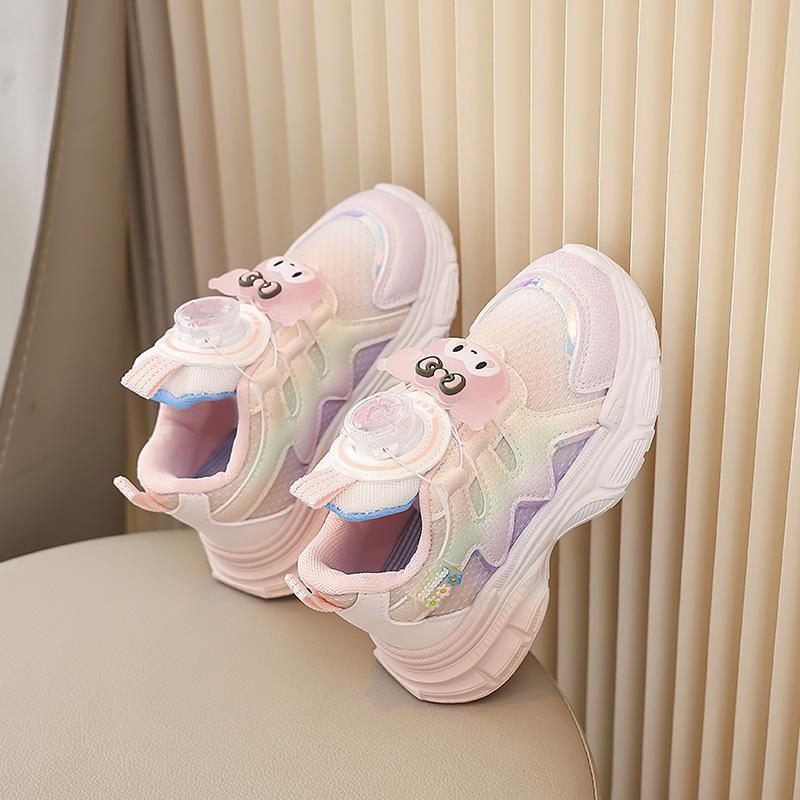 

Breathable Mesh Children Sports Shoes for Girls, Toddler Big Kid Running Sneakers, Cute Fashion Princess Shoes size 26 розовый