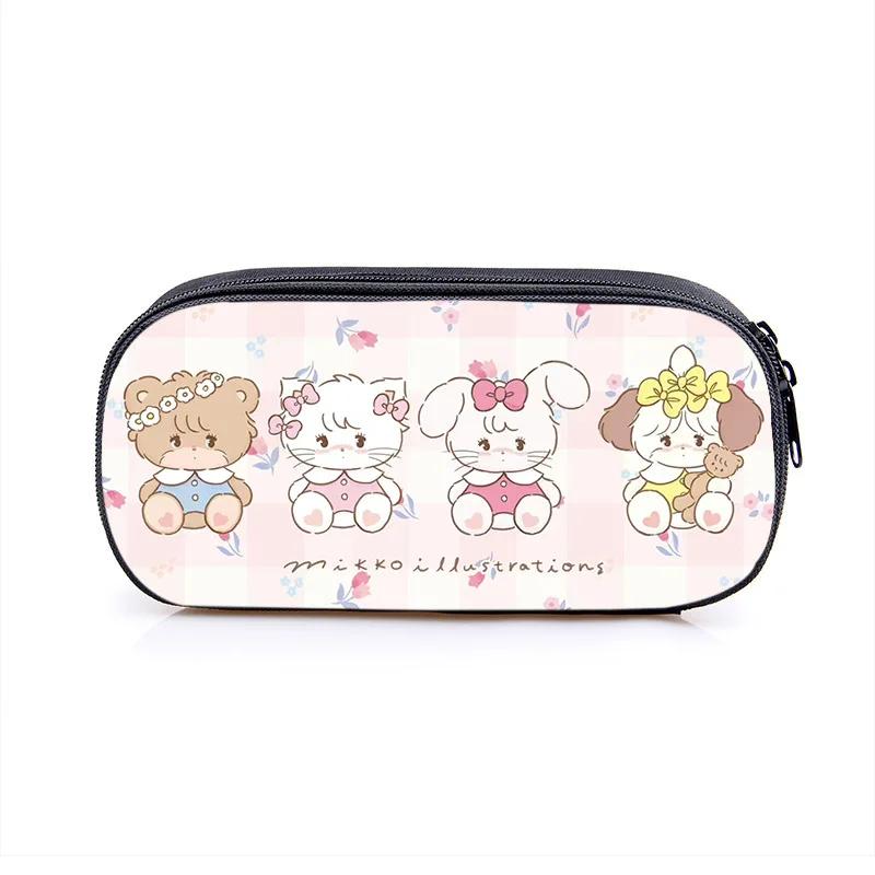 Mikko Pencil Bag Anime Pencil Cases Canvas Kawaii Stationery Box Children's Office Student School Supplies Stationary