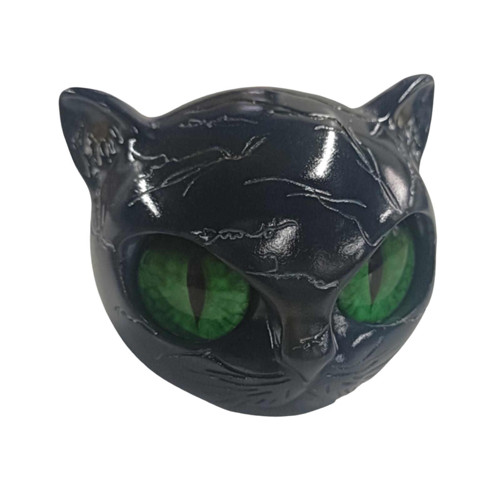 

1/2/3PCS Black Cat Figurine Resin Luxury Black Cats Stone Sculpture Decorative Cat Head Ornament Home Office Desk Decor Gift