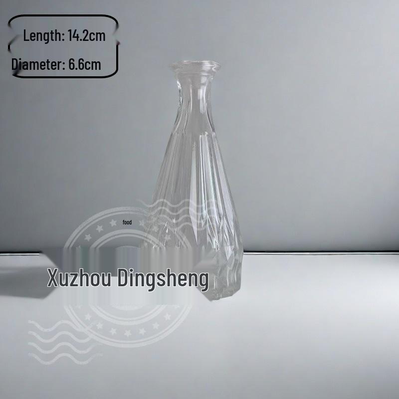 High-End Retro Glass Vase Set: Floor-Standing Transparent Ornaments In Soft Ins Style