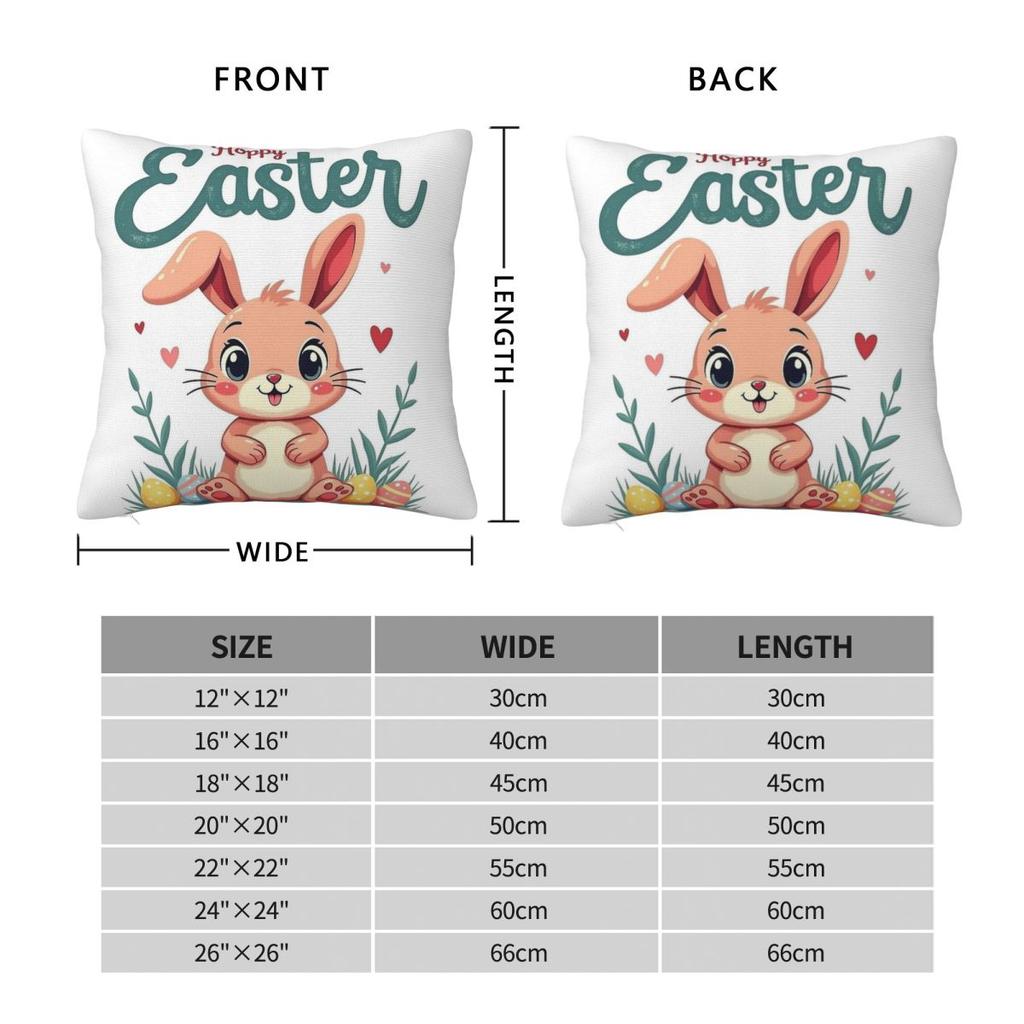 Pillow Cover Happy Easter Day Rabbit Pattern Cushion Cover Cute Funny Pillow Case For Sofa Car Home Decor Pillowcases