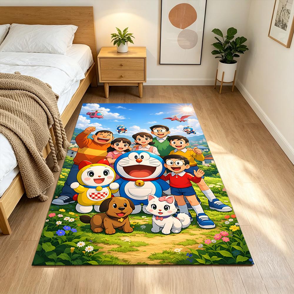 Doraemon Adventure Team Journey Non-Slip Home Carpet Design for Office Decor Living Room Gift