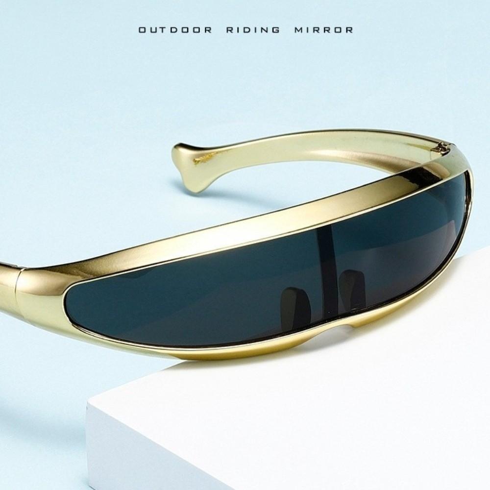 Electroplated Blocking Sunglasses One-piece Mirror Steampunk Sunglasses Vintage Women Eyeglass  Men