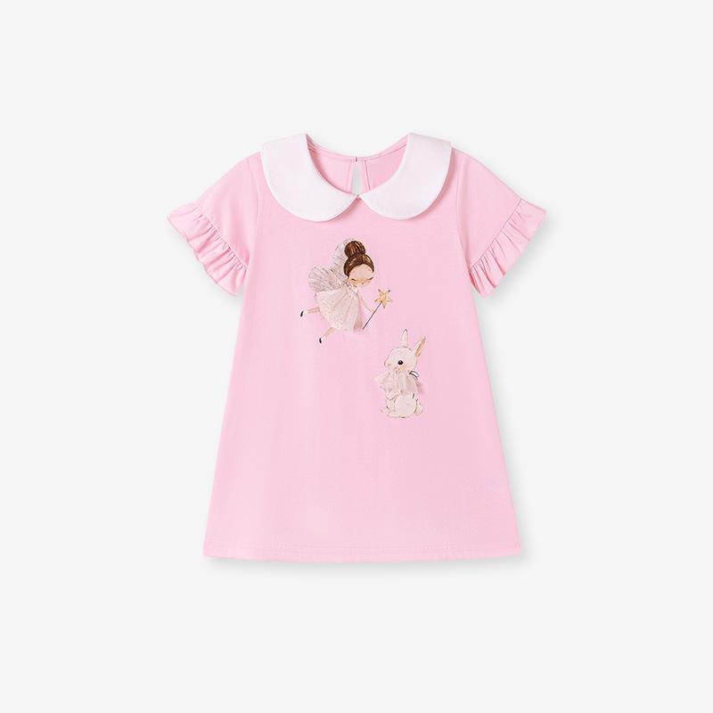 

Summer Cute Rabbit All Cotton Girls Dress - European & American Style 110cm