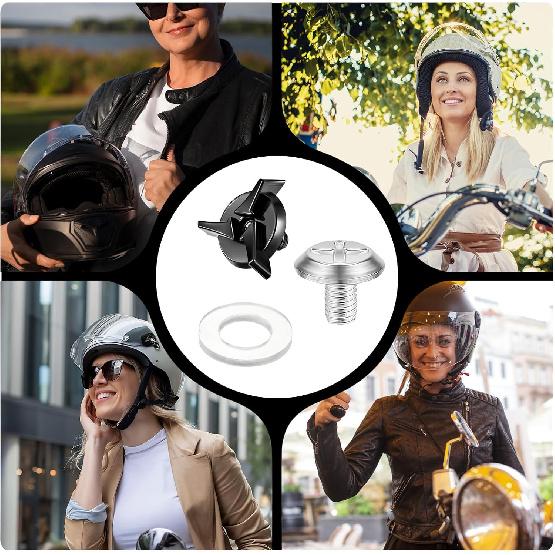 8Pcs Motorcycle Helmet Visor Screws with Rubber Washers, Corrosion Resistant Replacement Hardware Kit, for Dirt Bike & Helmet Visor Fixing, Essential