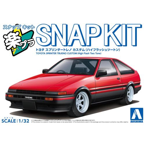 Aoshima Bunka Kyozai 1/32 Scale Rakupla Snap Kit No. 11CU-RB Toyota Sprinter Trueno Custom High Flash Two-Tone Pre-Colored Plastic Model Kit (Automobi