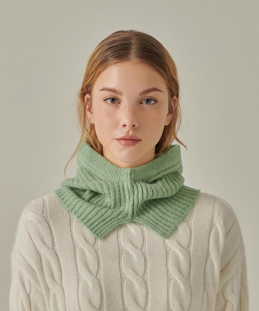 MUSINSA STANDARD WOMAN Women'S Soft Boucle Knit Balaclava [Apple Green]