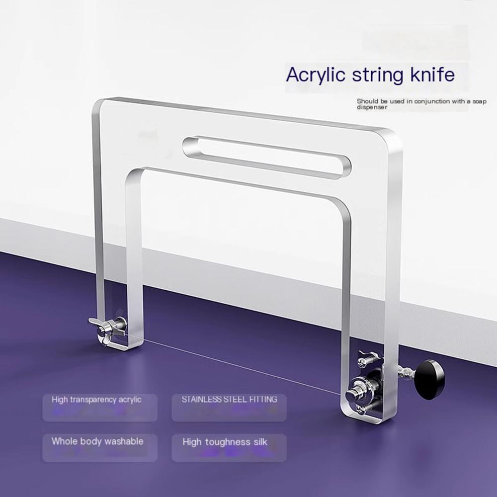 Acrylic Soap Cutter with Wire/String Blade – Handmade Soap Cutting Tool Set with Stainless Steel Wire or Guitar String, Soap Cut