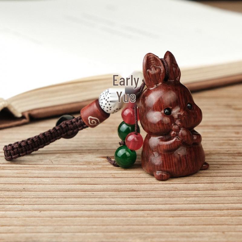Rosewood Zodiac Animal Charm: Cute Pendant for Phone, Bag, or USB Flash Drive
