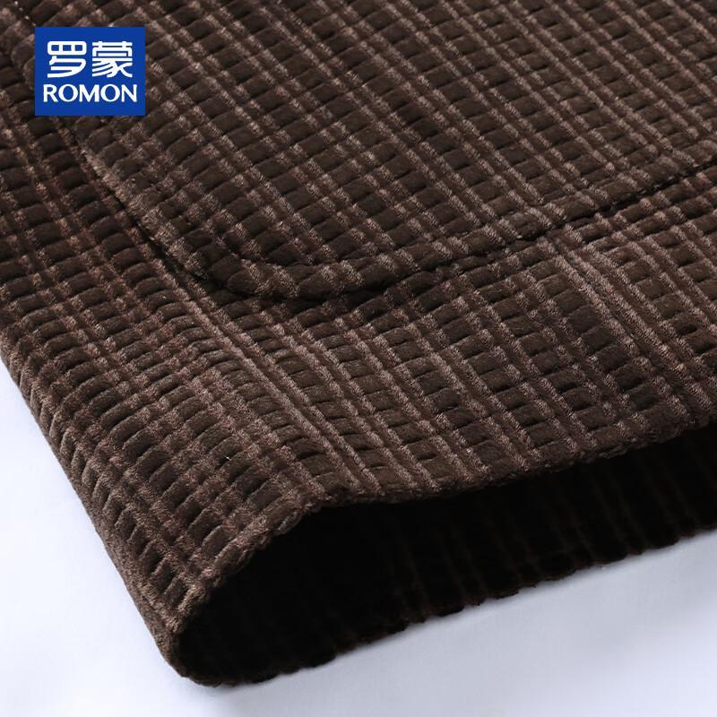 ROMON Men's Autumn/Winter Casual Business Blazer with Knitted Lining