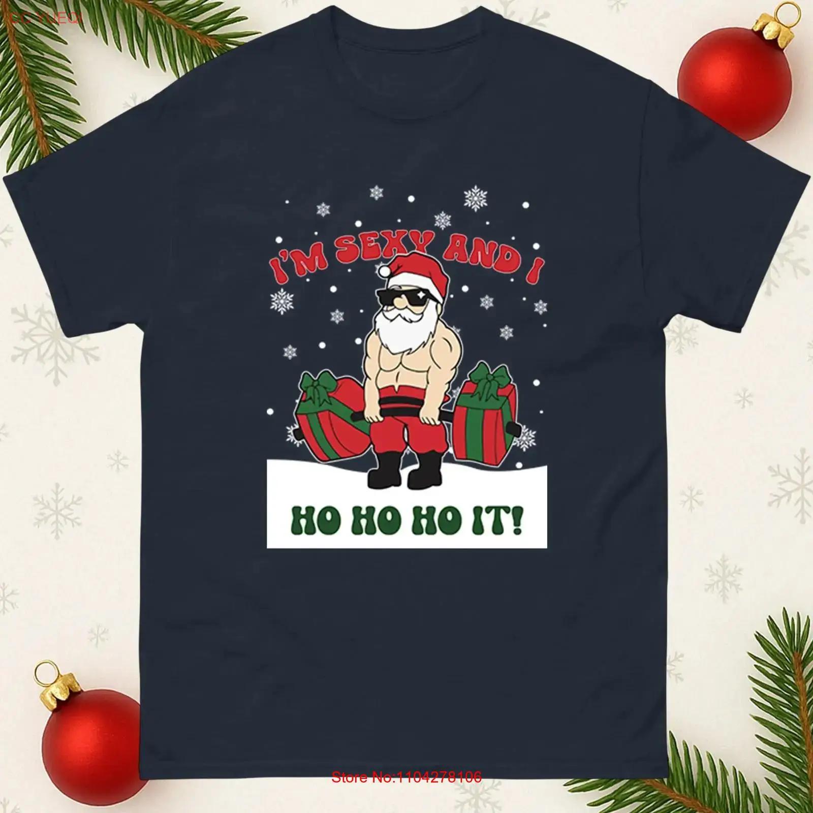 

I m Sexy and i HO IT Santa Funny Christmas T Shirt Xmas Festive Te vintage Washed fashion Unisex Top For Everyday Wear 5XL різнокольоровий