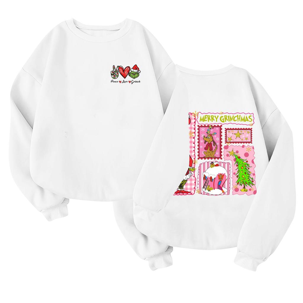 Kinder Modischer Leichter Langärmliger Rundhals-Pullover Mit Taschen Bedruckter Pullover