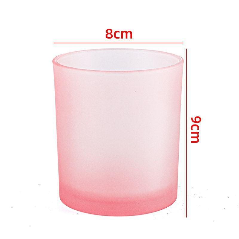 Colored Frosted Glass Candle Jar with Optional Lid - Creative Wide Mouth Design
