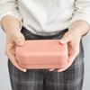Ippinsha Bento Box, 220ml, Pink, Antibacterial, Dishwasher Safe, Bamboo Base, 70234