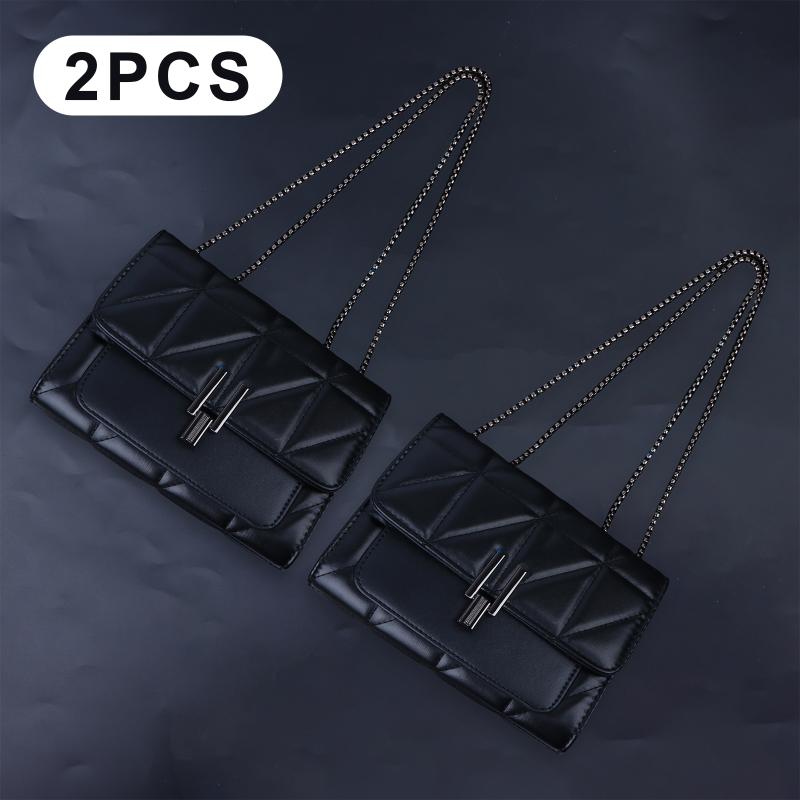 Women'S Quilted Chain Shoulder Bag New Fashion Crossbody Bag With Metal Lock Tassel Pu Leather Messenger Shoulder Bags