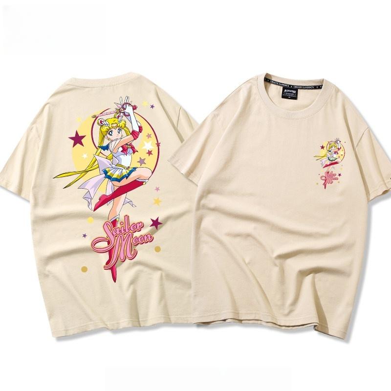 

Summer 2026 Sailor Moon Super Moonlight Transformation Street Trend 100 Cotton Print Loose Tshirt Malefemale Top Y2k S