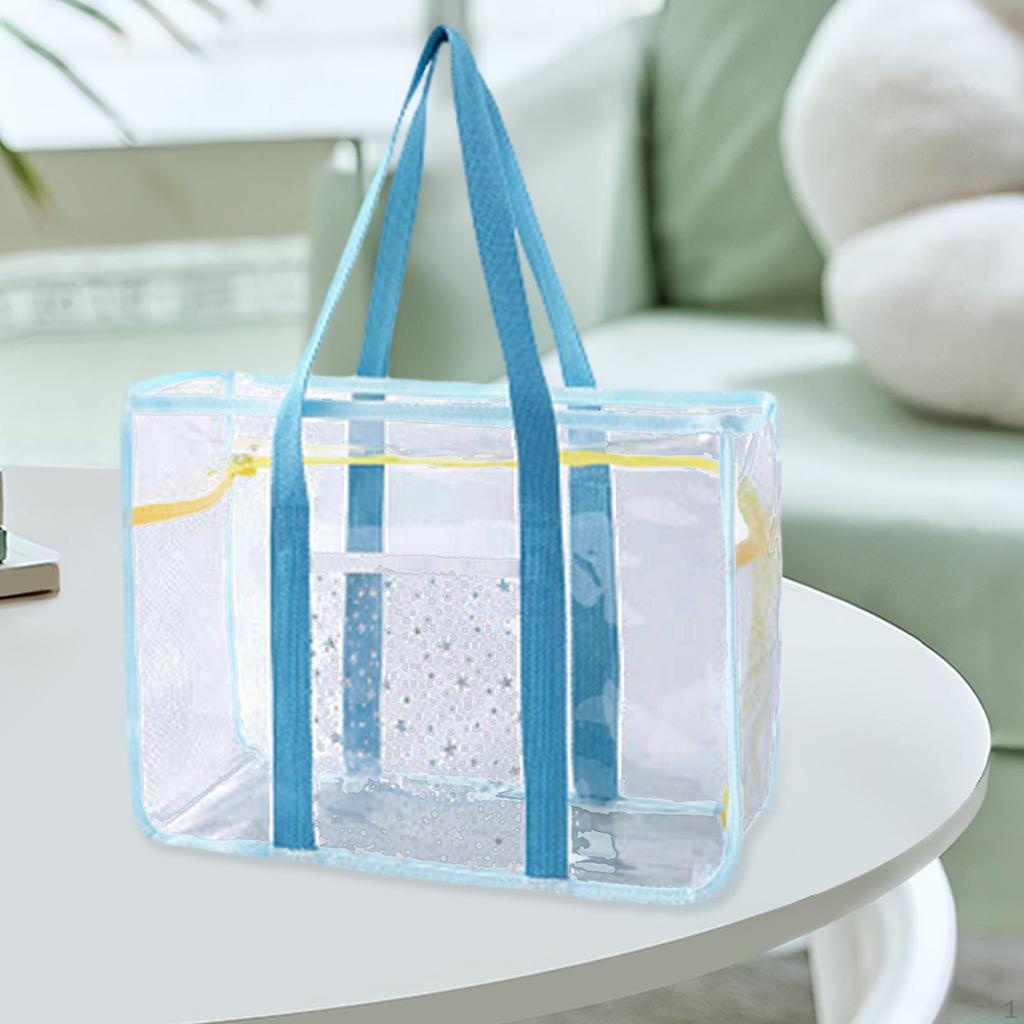Clear Tote Bag Beach Thick PVC Female Transparent Shoulder Women Handbag