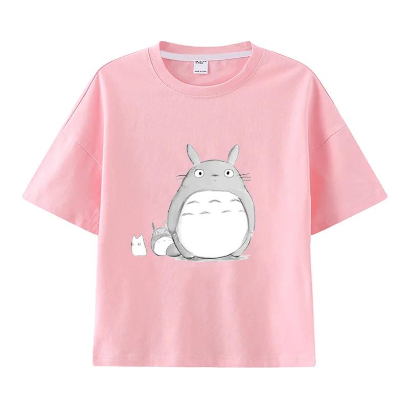 Summer Cartoon Hayao Miyazaki Totoro Printed Cotton Children's T-shirt Short Sleeved Street Fashion Men's and Women's Clothing