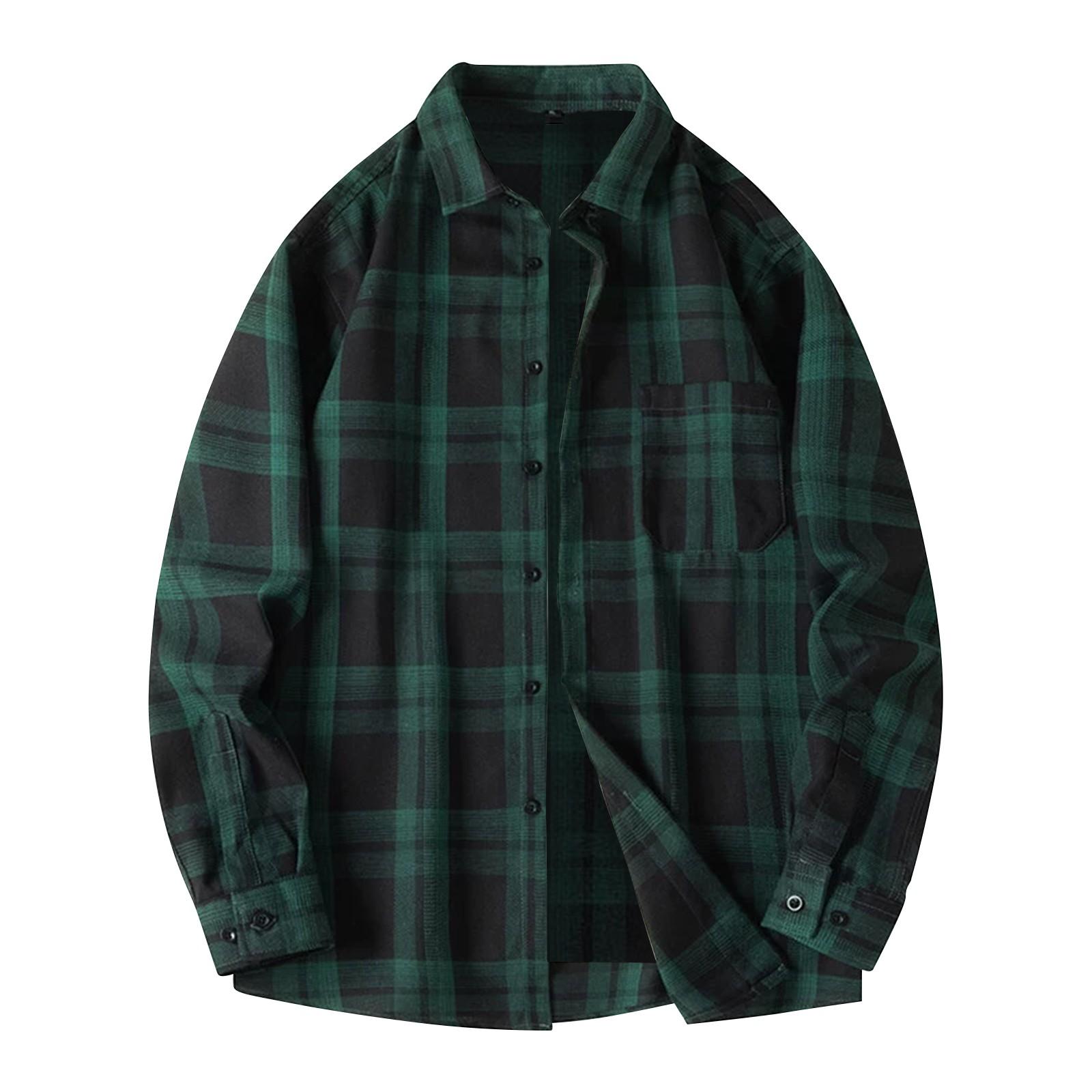 

Мужская весенняя клетчатая модная рубашка свободного кроя с заниженной линией плеч, большого размера, с воротником-стойкой и длинным рукавом L