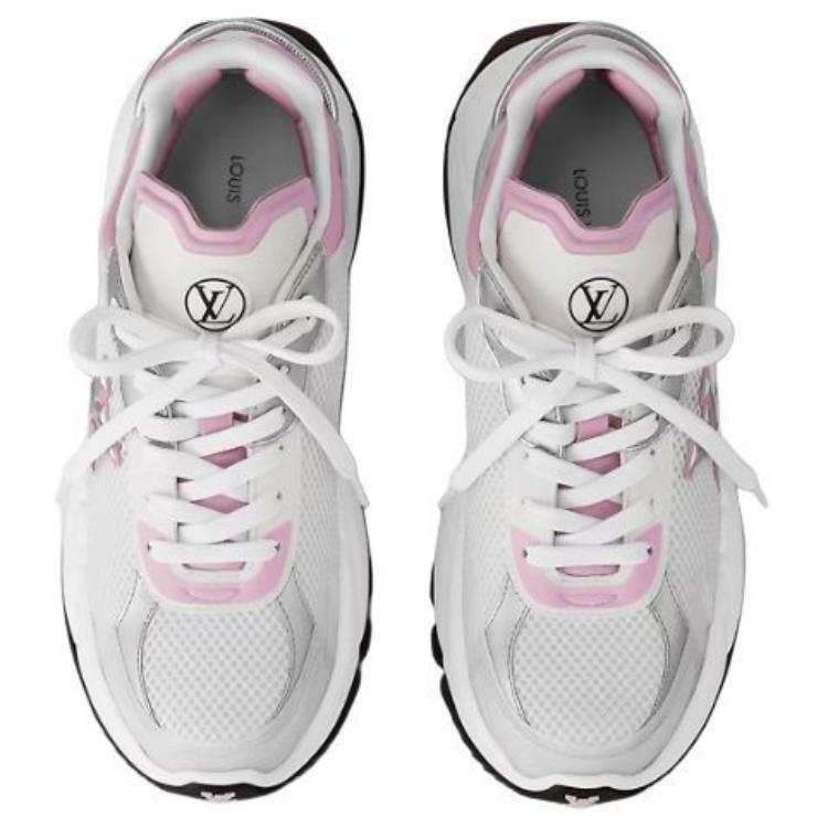 Louis Vuitton Run 55 Low Top Sports Casual Shoes Women's White Pink 1ABV16