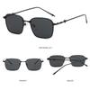 Rechteckige Sonnenbrille mit Metallrahmen, Punk-Sonnenbrille, Hip-Hop-Brille für Damen und Herren, tragbare Reise-Sonnenbrille, UV400-Schutz
