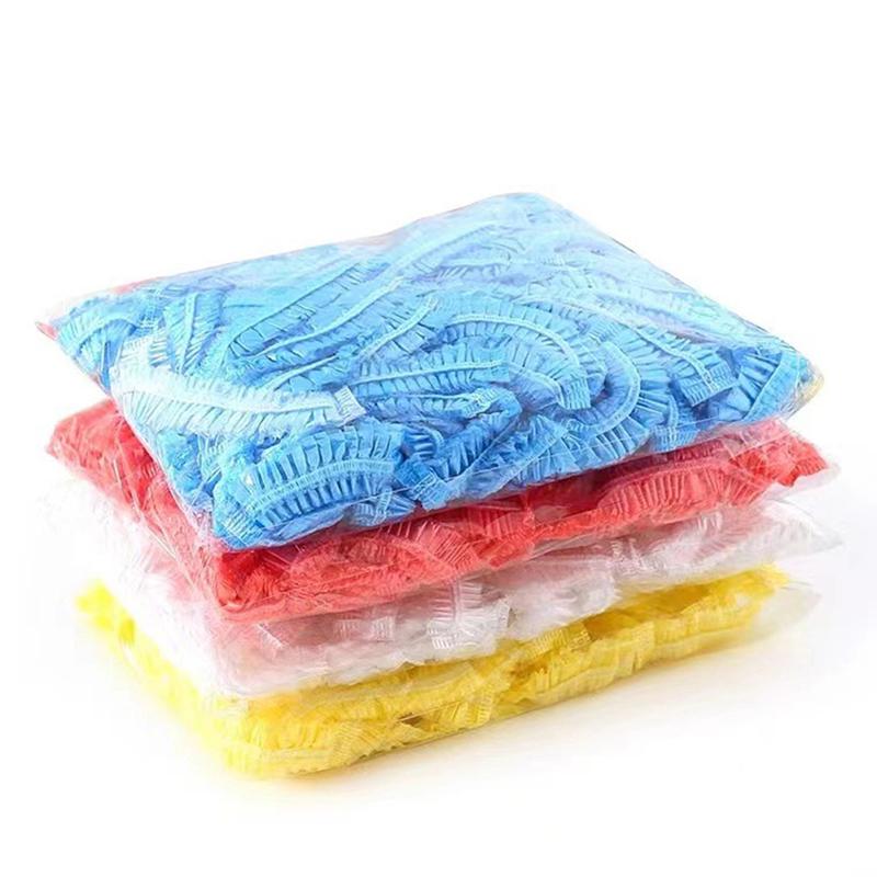 100Pcs Einweg Dusche Caps Baden Baden Wasserdichte Erwachsene Haar Trocknen Caps