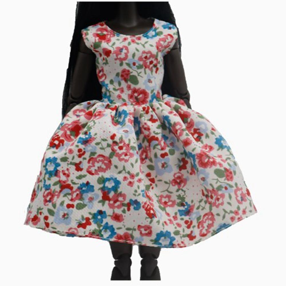 

Модная кукла, платье с подвеской на шею, повседневная одежда, платья для девочек, одежда, платья с цветочным принтом для куклы 30 см 10