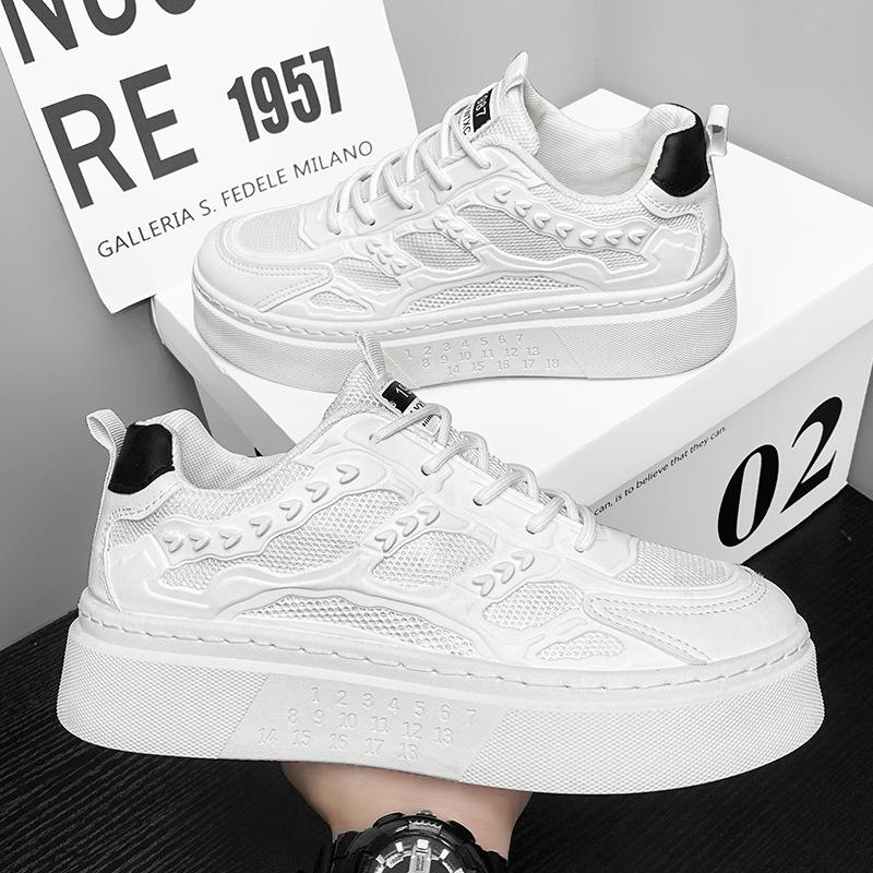 Men'S Shoes Autumn Breathable Canvas Shoes Men'S Trend Platform White Shoes Sports And Leisure Board Shoes Trendy Shoes