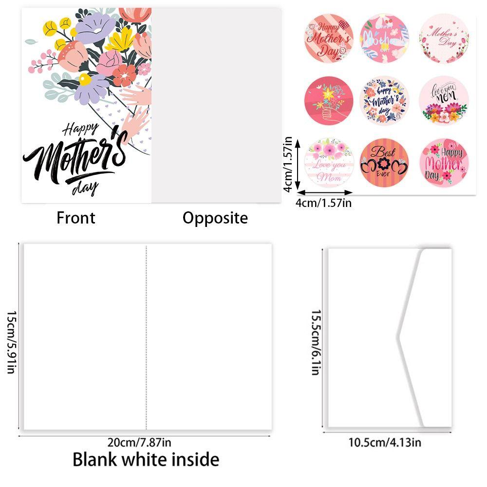 12pcs Festival Party Gift Card Foldable Message Card Mother's Day Greeting Card  Happy Mother's Day