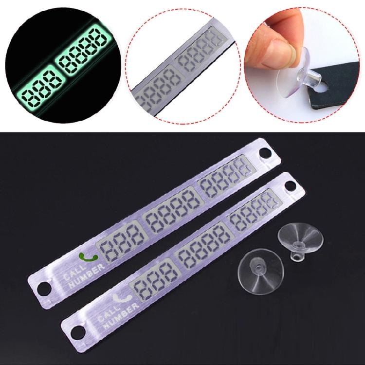 Luminous SUV Temporary Parking Card Hide Phone Number Plate Car Ornament Decor