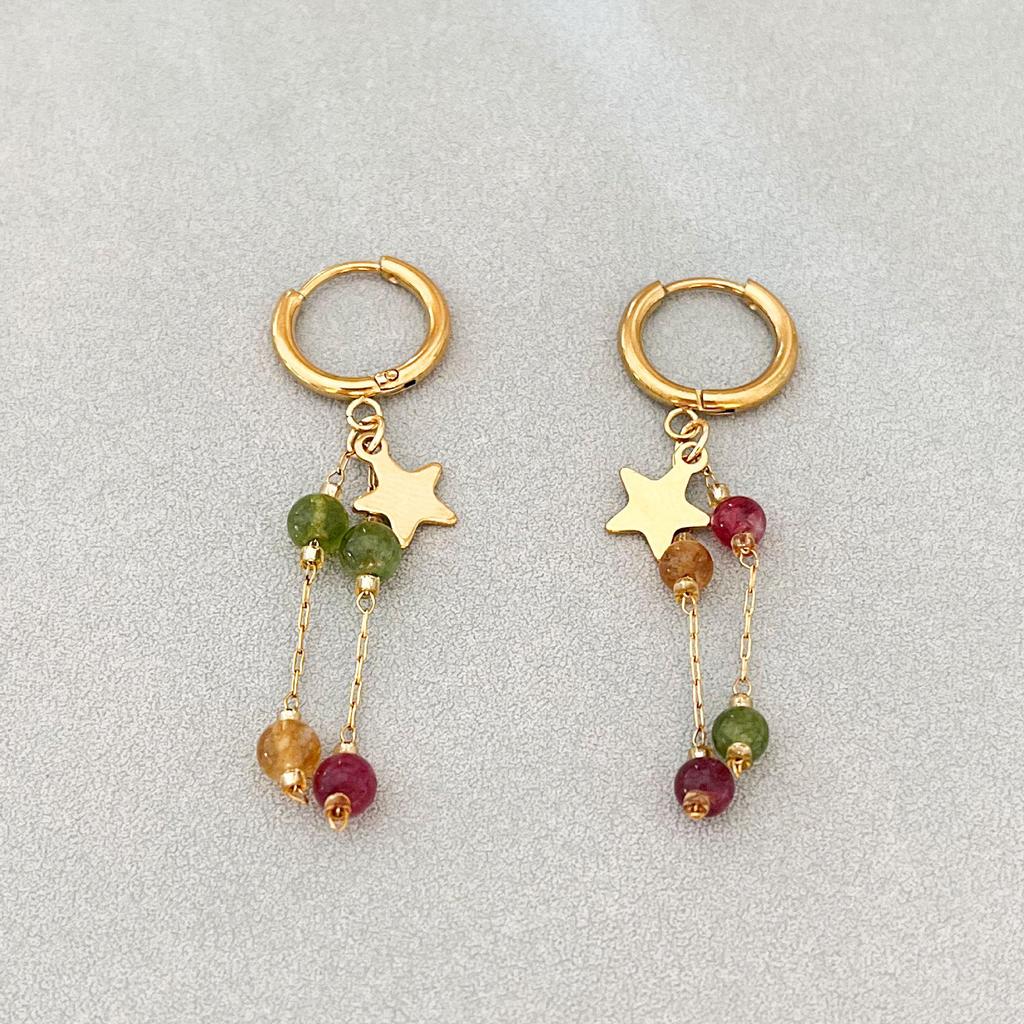 European and American Retro Beaded Tassel Earrings - Elegant Light Luxury Design