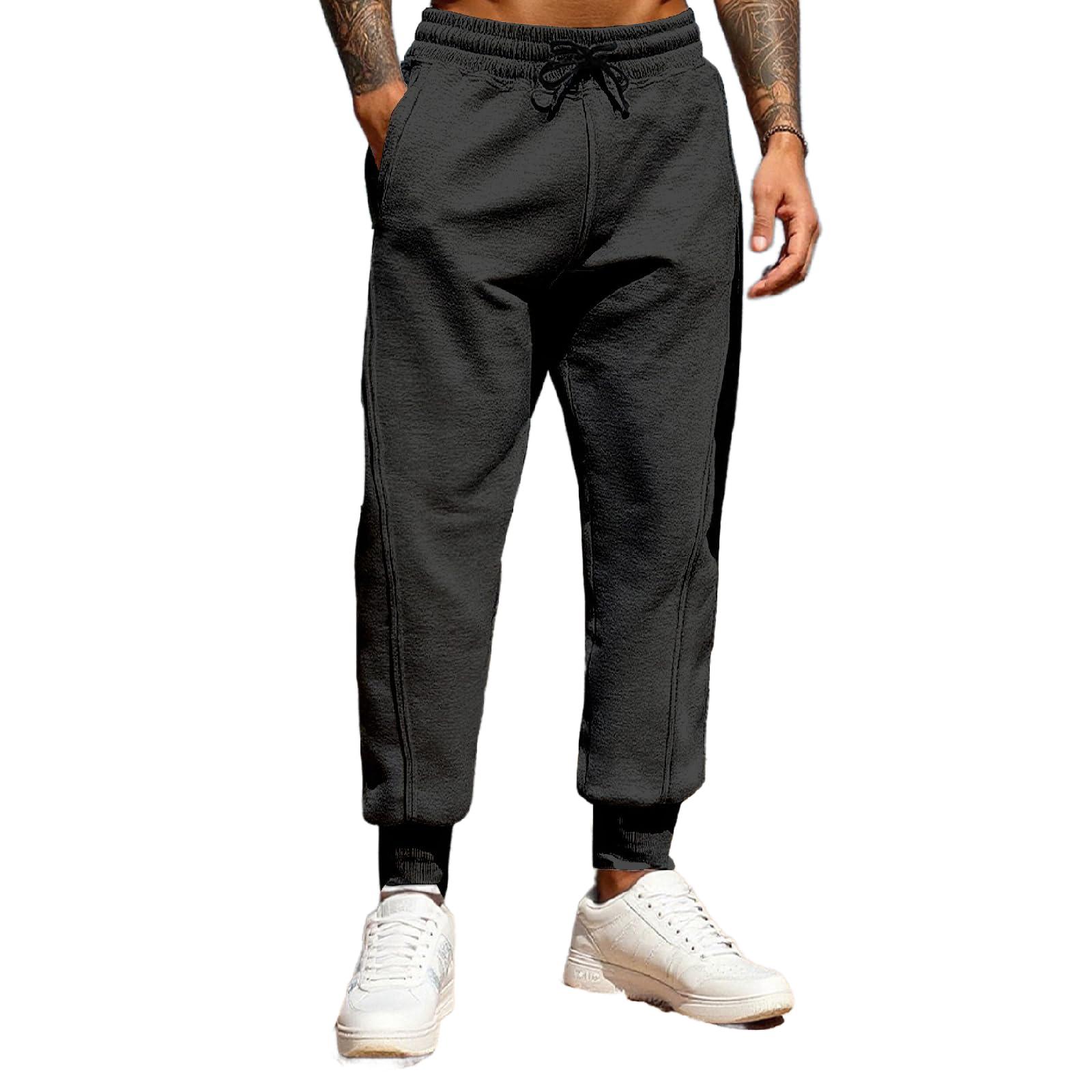 

Мужские спортивные штаны зауженного кроя для тренажерного зала с карманами и кулиской, джоггеры для мужчин, футбол, бег, тренировки L чёрный