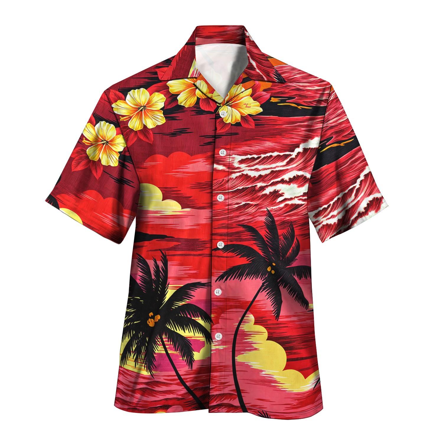 

2025 Новая рубашка с принтом Tiki Shirt Men Hawaiian Shirts Mens Retro Mens Plus Size Shirt Casual Short Sleeve Beach Bloose Male Tops 5XL