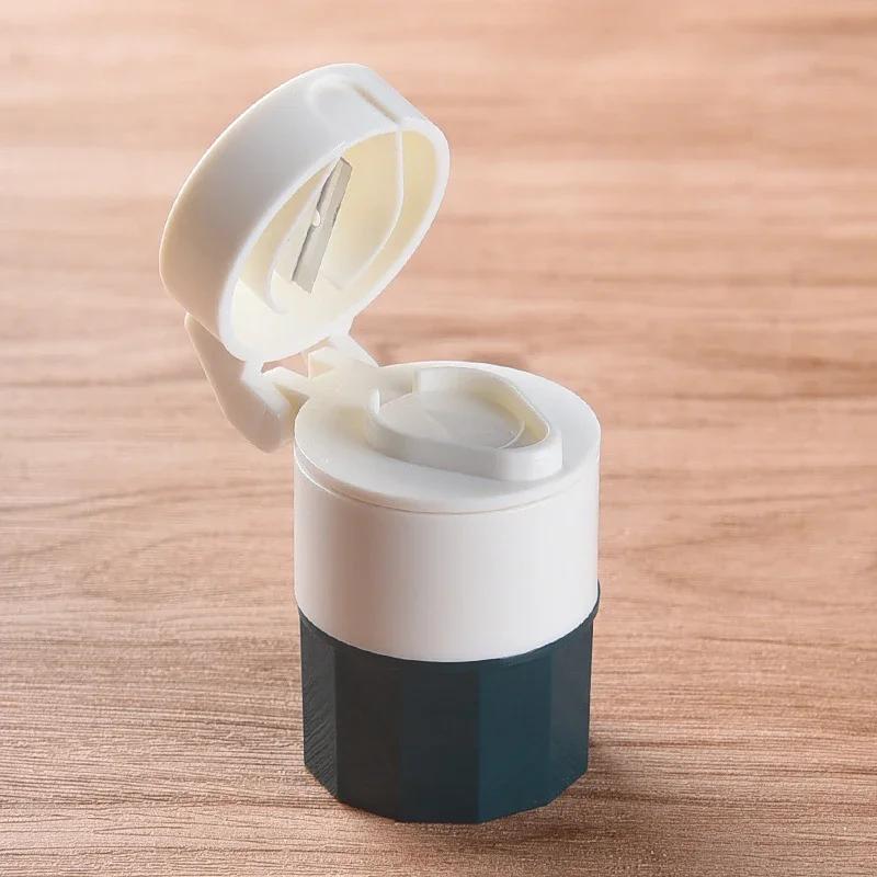 

4-in-1 Portable Pill Case Medicine Splitter Powder Grinder Pill Cutter Storage Box Drug Container Pastillero зелёный