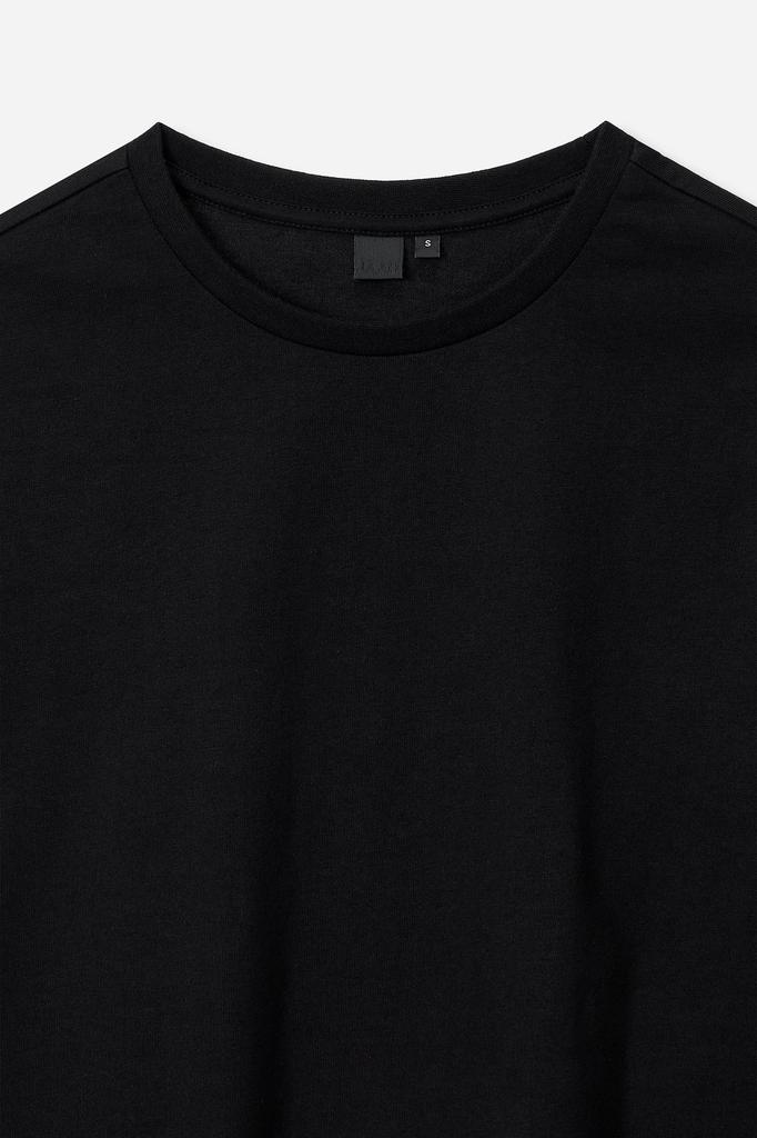 Jaa [Jaah] Cotton Color Block Short Sleeve T-Shirt_Black