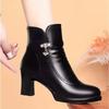 Women's Cotton Boots Winter New Fashion High-heeled Short Boots Women's Boots Piled Thickened Warm Non-slip Comfortable Boots
