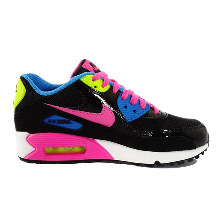 Nike Air Max 90 Comfortable Versatile Low-Top Training Running Shoes Women sneaker Black Pink 724855-004