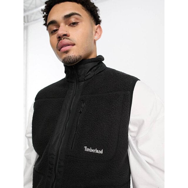 

Черная флисовая куртка Timberland Mix Media из шерпа