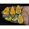 33-39MM Natural Bumble Bee Jasper Pear Cabochon Loose Gemstone 06Pcs Lot C-100
