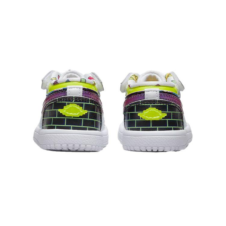 Air Jordan 1 Low ALT TD Old School Gaming Baby Sneakers White Black Lemon-Venom DM8971-114