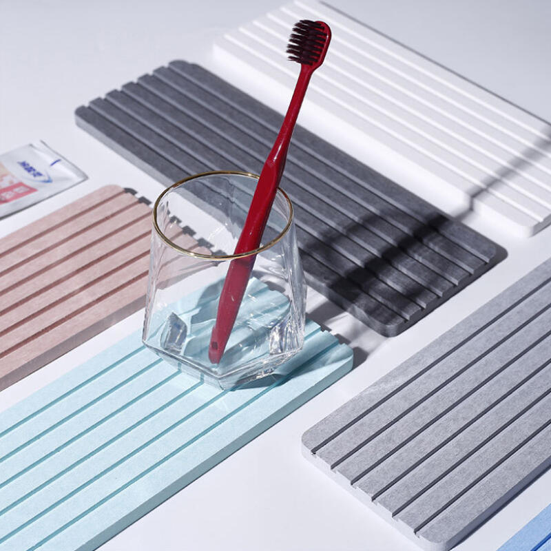 Runner Diatomaceous Earth Bathroom Amenities Soap Dish light gray