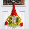 Glow-in-the-dark No-Face Old Man Christmas Wreath for Door or Bar Decoration