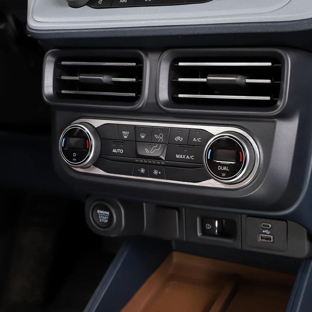 TOYCIDFG Center Console Air Conditioner Button Frame Aluminum Alloy Cover Trim Compatible with Ford Maverick 2022 2023 2024, Car Interior Decoration