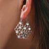 Flower Hoop Hollow Retro Jewelry Filigree Women Gift