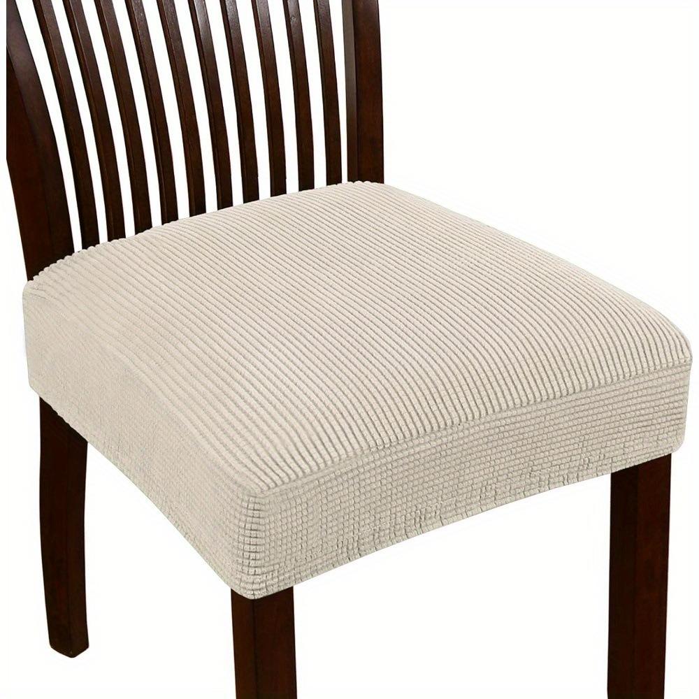2 Piece Washable Jacquard Chair Seat Cover Anti-Dust Elastic Dining Chair Seat Slipcover Breathable Removable