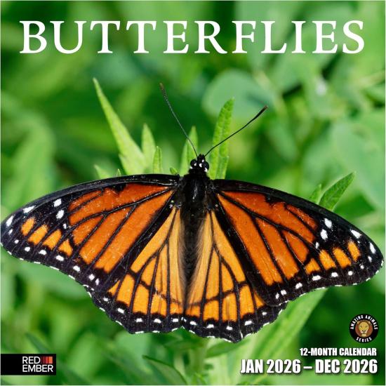 RED EMBER Butterflies 2026 Wall Calendar 12 Month | 12  x 24  Open | Thick & Sturdy Paper | Holiday Gift | Butterfly Calendar 2026 New 2026